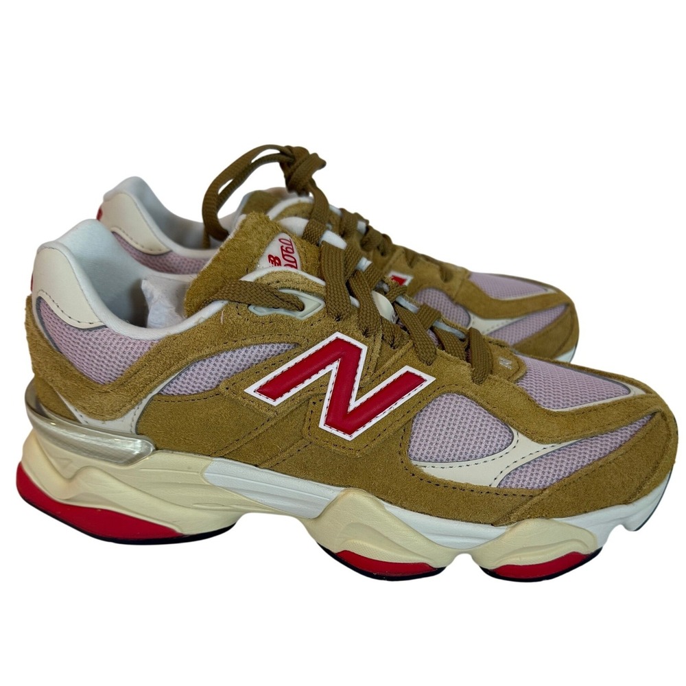 New Balance 9060 Beige Pink Red Sneakers Size 7.5 Women
